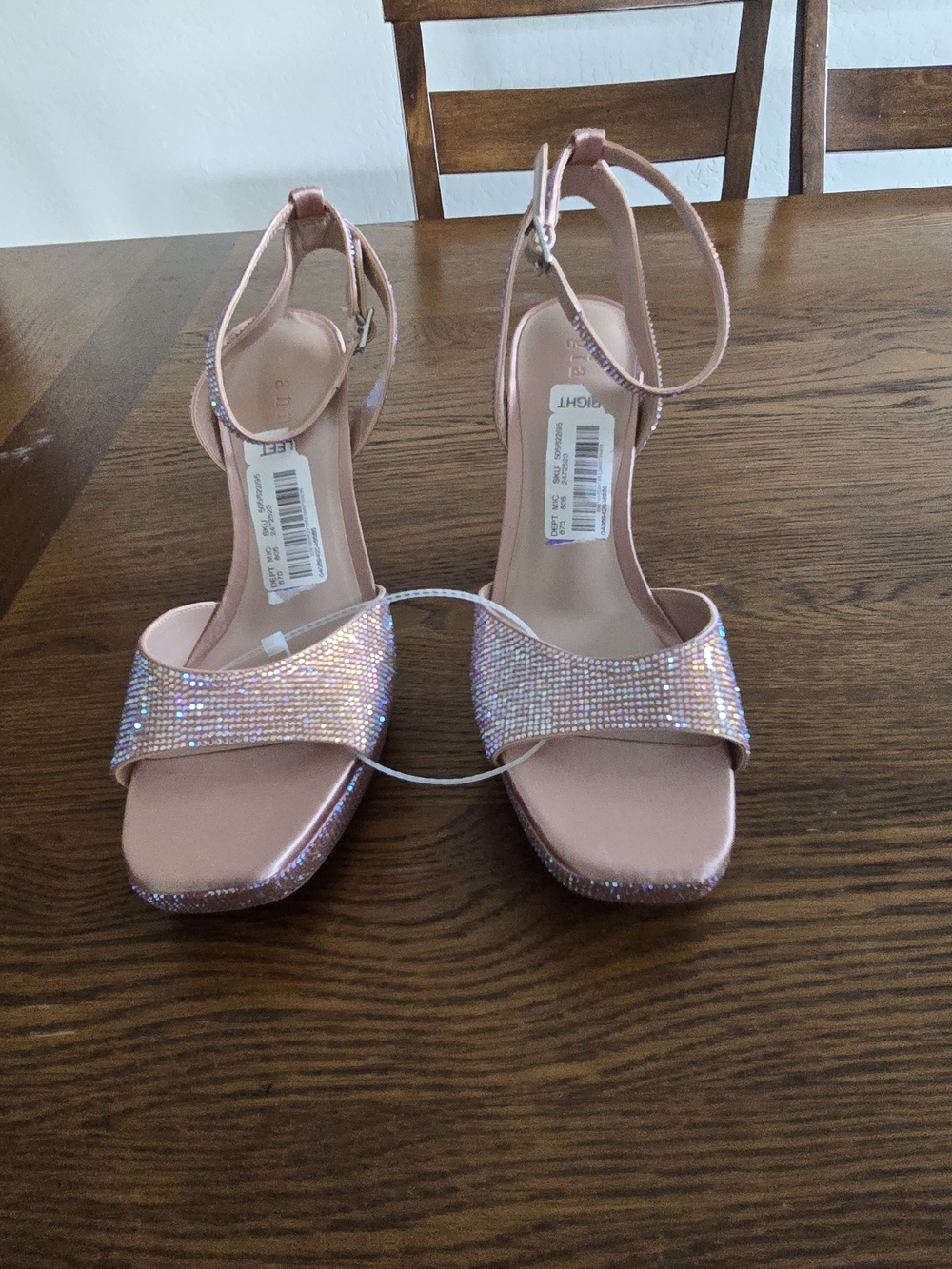 Gianni Bini Pink Crystal-Embellished Platform Slingbacks - Picture 2 of 5